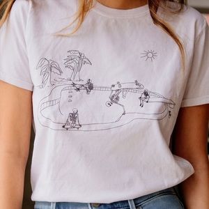 Urban Outfitters skeletons skateboarding t-shirt